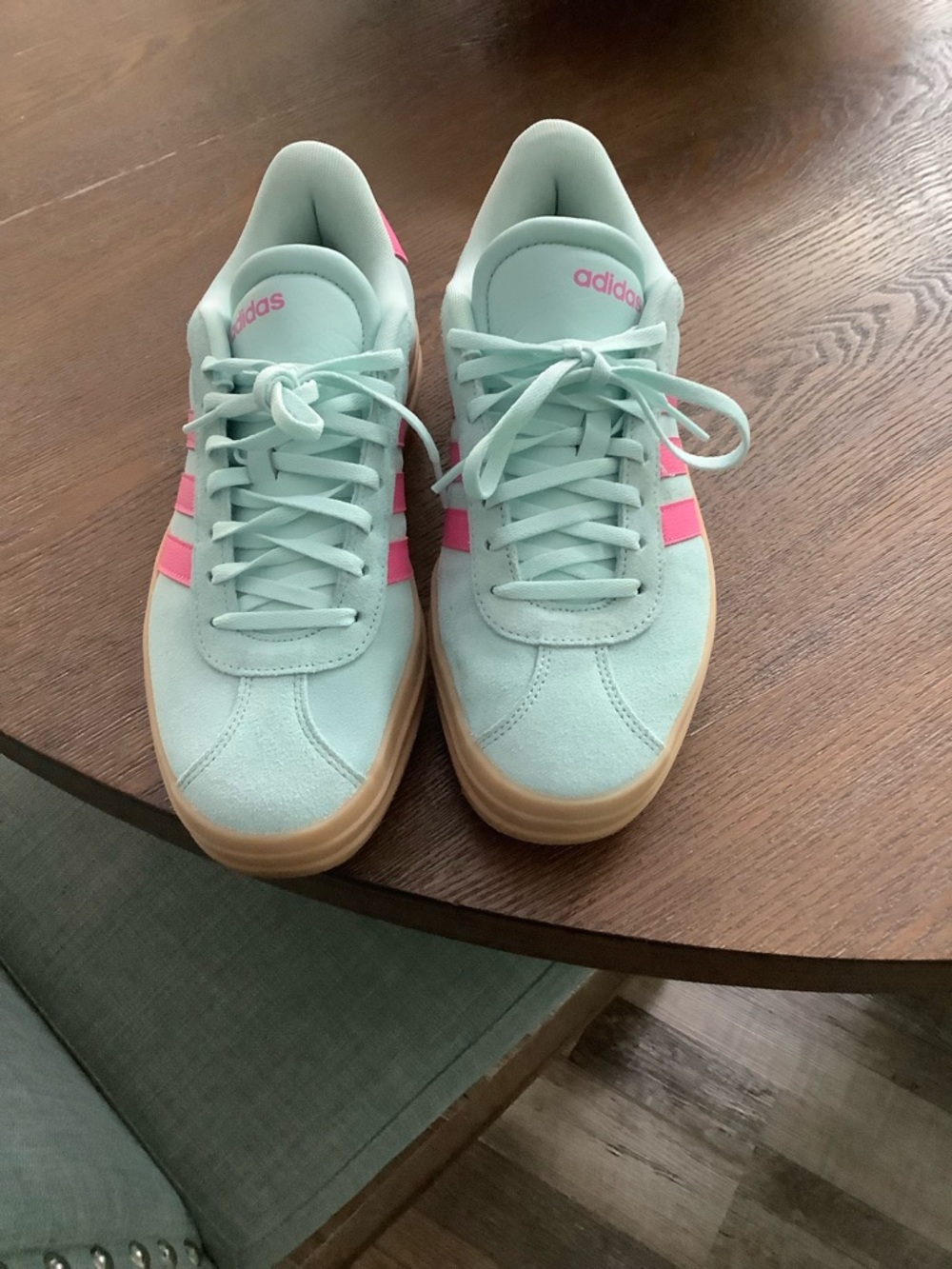 adidas Women’s Mint Green & Pink Low-Top Sneakers